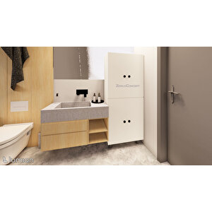 Lier %100 Mdf 6 Raflı Çok Amaçlı Mutfak Banyo Ayakkabılık Dolabı 50 Cm