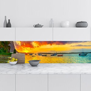 Mutfak Tezgah Arası Folyo Fayans Kaplama Folyosu Mauritius 60x400 cm 