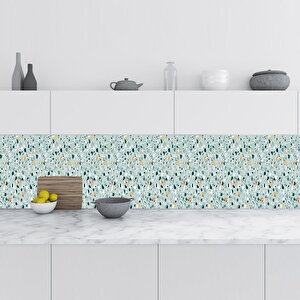 Mutfak Tezgah Arası Folyo Fayans Kaplama Folyosu Terrazzo 60x100 cm