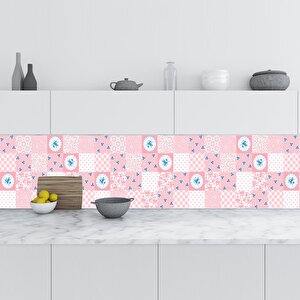 Mutfak Tezgah Arası Folyo Fayans Kaplama Folyosu Rustik Pembe 60x200 cm