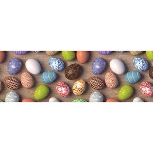 Mutfak Tezgah Arası Folyo Fayans Kaplama Folyosu Renkli Yumurtalar 60x400 cm 