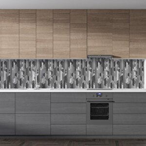 Mutfak Tezgah Arası Folyo Fayans Kaplama Folyosu Gri Arkaplan 60x400 cm 
