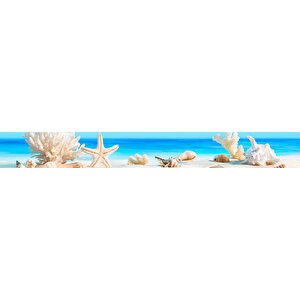 Mutfak Tezgah Arası Folyo Fayans Kaplama Folyosu Deniz Kabukları 60x200 cm