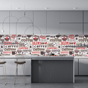 Mutfak Tezgah Arası Folyo Fayans Kaplama Folyosu İdea Coffee