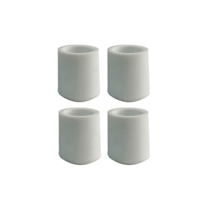 21 Mm Pvc Sandalye Profil Ayak Pabucu Sessiz Yumuşak - Beyaz 4 Adet