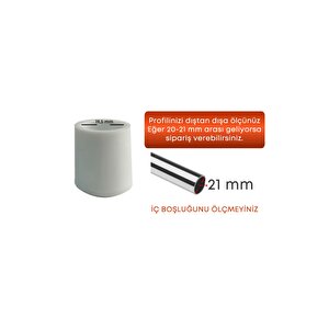 21 Mm Pvc Sandalye Profil Ayak Pabucu Sessiz Yumuşak - Beyaz 4 Adet