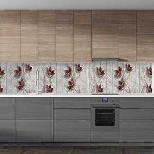 Mutfak Tezgah Arası Folyo Fayans Kaplama Folyosu 3d Çiçekler Arkaplan 60x200 cm