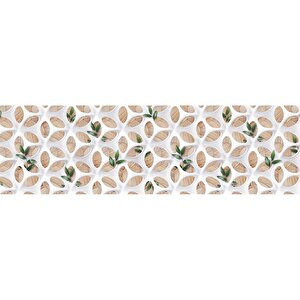 Mutfak Tezgah Arası Folyo Fayans Kaplama Folyosu Yeşil Çiçek Yapraklar 60x400 cm 