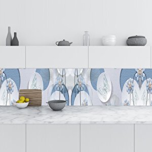 Mutfak Tezgah Arası Folyo Fayans Kaplama Folyosu Kelebek Elmas Çiçek 60x300 cm