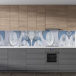 Mutfak Tezgah Arası Folyo Fayans Kaplama Folyosu Kelebek Elmas Çiçek 60x300 cm