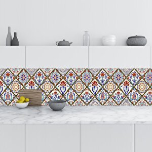Mutfak Tezgah Arası Folyo Fayans Kaplama Folyosu Türk Osmanlı Motif 1 60x400 cm 