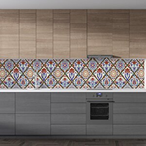 Mutfak Tezgah Arası Folyo Fayans Kaplama Folyosu Türk Osmanlı Motif 1 60x400 cm 