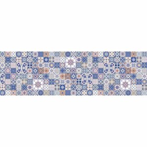 Mutfak Tezgah Arası Folyo Fayans Kaplama Folyosu Fayans Mavi Desen 60x500 cm