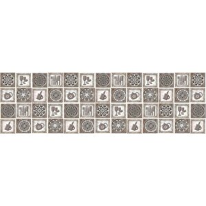 Mutfak Tezgah Arası Folyo Fayans Kaplama Folyosu Vintage Kare Desen 60x300 cm