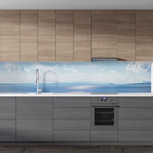 Mutfak Tezgah Arası Folyo Fayans Kaplama Folyosu Deniz Gökyüzü 60x300 cm