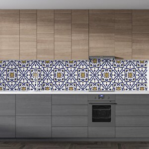 Mutfak Tezgah Arası Folyo Fayans Kaplama Folyosu İtalyan Çini Motif 60x400 cm 