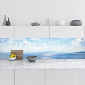 Mutfak Tezgah Arası Folyo Fayans Kaplama Folyosu Deniz Gökyüzü 60x500 cm