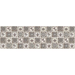 Mutfak Tezgah Arası Folyo Fayans Kaplama Folyosu Vintage Kare Desenler 2 60x200 cm