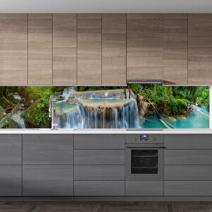 Mutfak Tezgah Arası Folyo Fayans Kaplama Folyosu Tayland Orman 60x200 cm