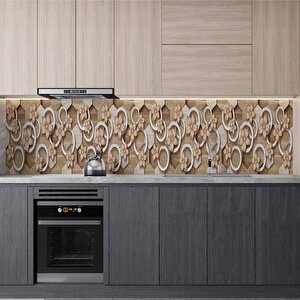 Mutfak Tezgah Arası Folyo Fayans Kaplama Folyosu 3d Daire Çiçek 60x500 cm