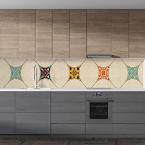 Mutfak Tezgah Arası Folyo Fayans Kaplama Folyosu Majolika Büyük Motif 60x200 cm