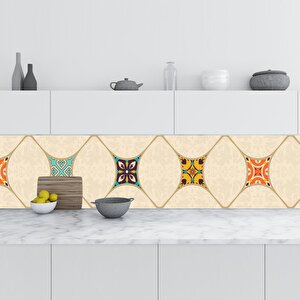 Mutfak Tezgah Arası Folyo Fayans Kaplama Folyosu Majolika Büyük Motif 60x300 cm