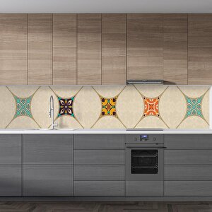 Mutfak Tezgah Arası Folyo Fayans Kaplama Folyosu Majolika Büyük Motif 60x300 cm