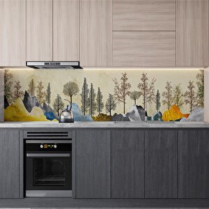 Mutfak Tezgah Arası Folyo Fayans Kaplama Folyosu Manzara Sanatı 60x500 cm