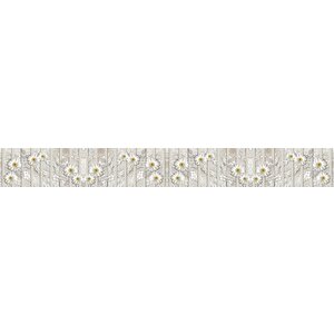 Mutfak Tezgah Arası Folyo Fayans Kaplama Folyosu Beyaz Papatya