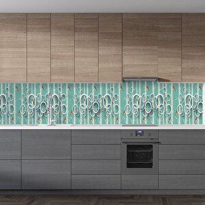 Mutfak Tezgah Arası Folyo Fayans Kaplama Folyosu Daireler Kuşlar 60x100 cm