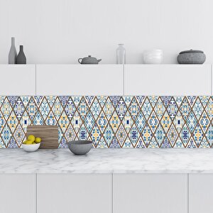 Mutfak Tezgah Arası Folyo Fayans Kaplama Folyosu Talevera Motif 60x100 cm