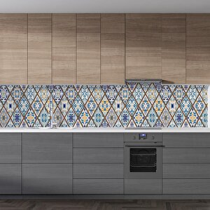 Mutfak Tezgah Arası Folyo Fayans Kaplama Folyosu Talevera Motif 60x100 cm
