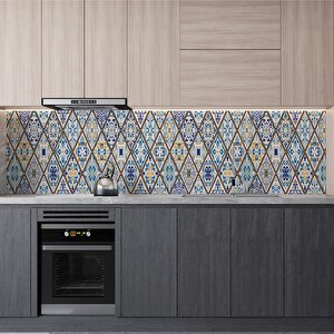 Mutfak Tezgah Arası Folyo Fayans Kaplama Folyosu Talevera Motif 60x100 cm