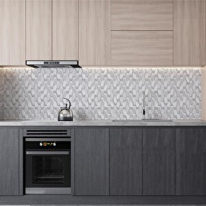 Mutfak Tezgah Arası Folyo Fayans Kaplama Folyosu Beyaz Altıgen 60x200 cm