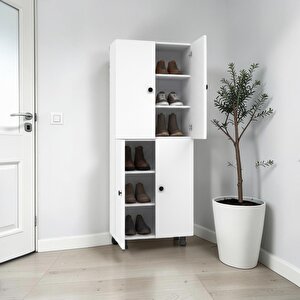 Asos %100 Mdf 6 Raflı Çok Amaçlı Mutfak Banyo Ayakkabılık Dolabı - 60 Cm