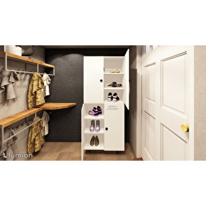 Panta %100 Mdf 6 Raflı Çok Amaçlı Mutfak Banyo Ayakkabılık Dolabı 70 Cm