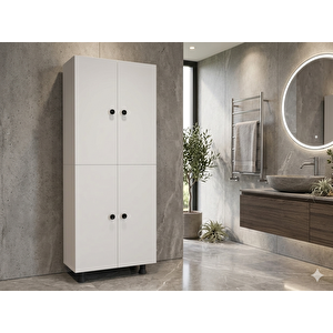 Mut Mdf 4 Raflı Çok Amaçlı Mutfak Banyo Ayakkabılık Dolap 60cm