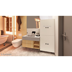 Firan %100 Mdf 6 Raflı Çok Amaçlı Mutfak Banyo Ayakkabılık Dolabı 60cm