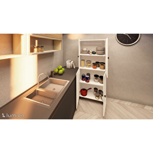 Evora Mdf 4 Raflı Çok Amaçlı Mutfak Banyo Ayakkabılık Dolap 60cm