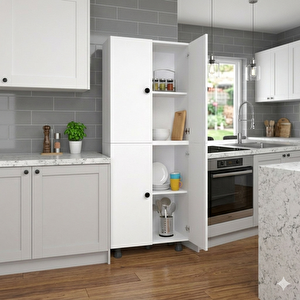 Valentu Mdf 4 Raflı Çok Amaçlı Mutfak Banyo Ayakkabılık Dolap 60cm
