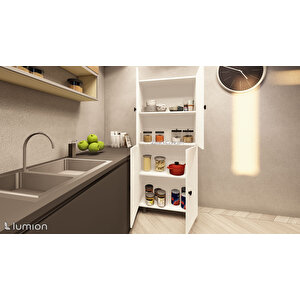 Bern %100 Mdf 6 Raflı Çok Amaçlı Mutfak Banyo Ayakkabılık Dolabı 50 Cm