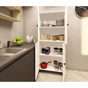 Evora Mdf 4 Raflı Çok Amaçlı Mutfak Banyo Ayakkabılık Dolabı 50cm