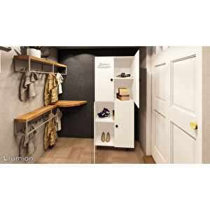 Sarvel Mdf 4 Raflı Çok Amaçlı Mutfak Banyo Ayakkabılık Dolap 60cm