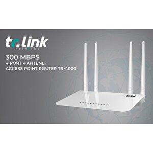Tr-link Tr-4000 300mbps 4port 4antenli Access Point Router