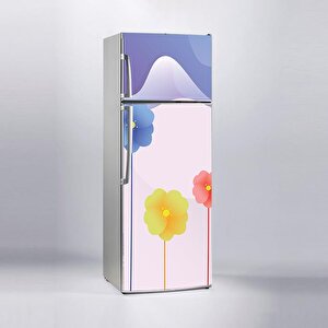 Buzdolabı Sticker Kaplama Dolap Kaplama Etiketi Renkli Çiçek