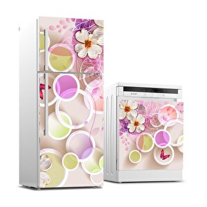 Buzdolabı Ve Bulaşık Makinası Beyaz Eşya Sticker Kaplama Renkli Yuvarlak