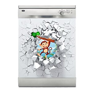 Bulaşık Makinesi Sticker Kaplama Beyaz Eşya Kaplama Şirin Maymun