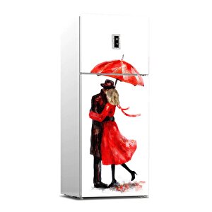 Buzdolabı Sticker Kaplama Dolap Kaplama Etiketi Romantik Şemsiye Suluboya
