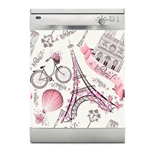 Bulaşık Makinesi Sticker Kaplama Beyaz Eşya Kaplama Paris Eyfel Fransa