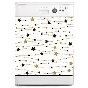 Bulaşık Makinesi Sticker Kaplama Beyaz Eşya Kaplama Altın Yıldızlar